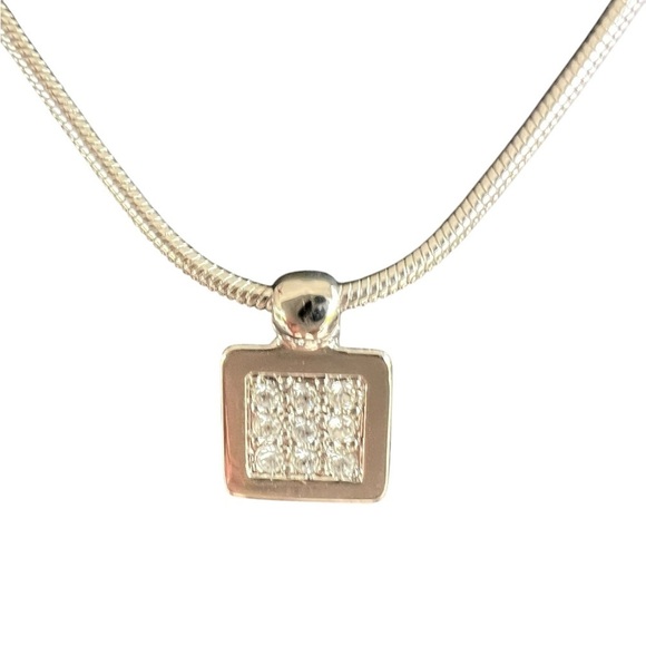 Dior Trotter Reversible Silver and crystal square Necklace - Picture 2 of 8